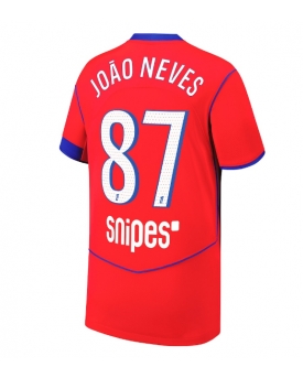 Paris Saint-Germain Joao Neves #87 Maglia Gara Terza Repliche 2025-26 Maniche Corte